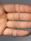 14K White Gold Diamond-Cut Cable Link Chain Necklace 15” 1mm 1g — photo 2