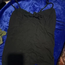 black fake tie in front take top size L SHEIN brand material is cotton