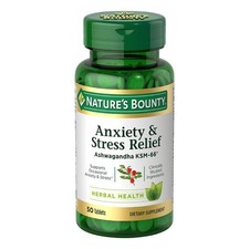 Nature's Bounty Stress Relief Ashwagandha KSM 66 Tablets, Mood 50 Count