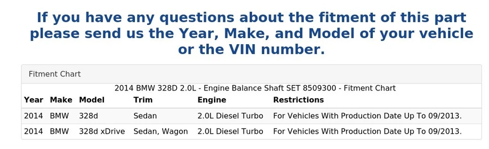 BMW 328D 2014 2,0 L - Juego de eje de equilibrio del motor 8509300 Foto 4 de 4