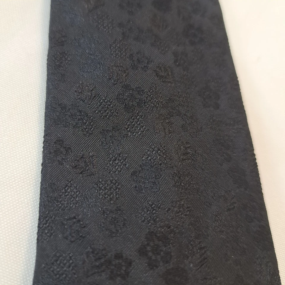 Corbata floral negra Kris Van Assche para hombre en punta ajustable atada clásica formal Foto 3 de 4