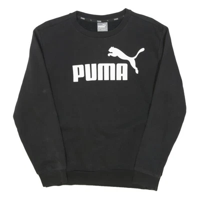 PUMA Sweatshirt Noir Mixtes Coton Col Rond Homme S Casual Sportswear - Photo 1/4