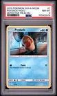 2019 POKEMON SUN & MOON DETECTIVE PIKACHU #7 PSYDUCK-HOLO PSA 8