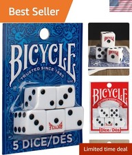 Bicycle 5 Count Dice Set - Quality Plastic for Poker  Board Games