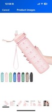 Personalized Motivational Water Bottle with Time Marker and Straw 32oz