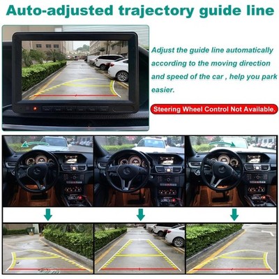 Dynamic Trajectory Guide Line Backup Camera, Adjustable Lens