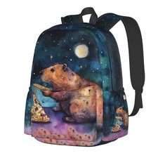 Galaxy Pizza Capybara Backpack School Bag Lightweight Bookbag Casual Daypack ...
