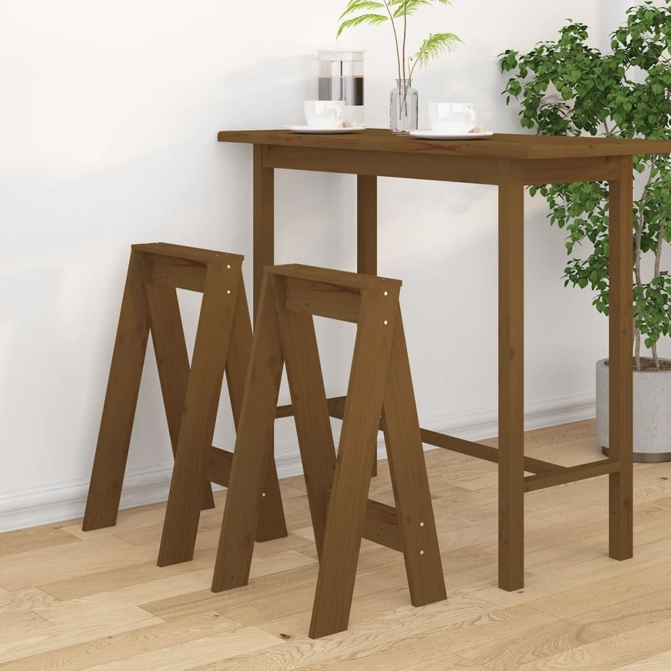 2x Tabourets Blanc 40x40x75 cm Bois Massif de Pin Chaises Bar Cuisine vidaXL