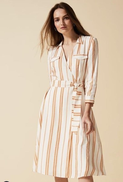 Women Phase Eight Dress Beige 38 / M / 46 #CCTU