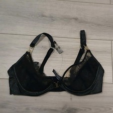 BNWT Ann Summers Enchanted PVC Trim Plunge Bra Size 14 B/C