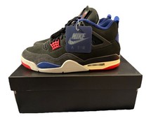 Nike Air Jordan 4 | Rare Air | Nero Rosso Blu Uomo | UK 9.5 | Nuove con scatola | 