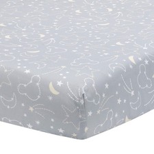 Disney Baby Mickey Mouse Gray/Yellow Celestial Fitted Crib Sheet by