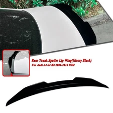 For Audi A4 S4 B8 2009-2016 Rear Trunk Spoiler Wing Kit Decor PSM Style Black