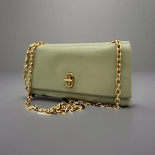AUTH NWT  Marc Jacobs The Dual Mini Leather Chain Strap Crossbody Bag In Reed