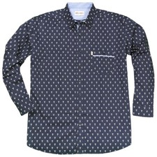 Langarm Hemd von Kamro, blau Ankerdruck