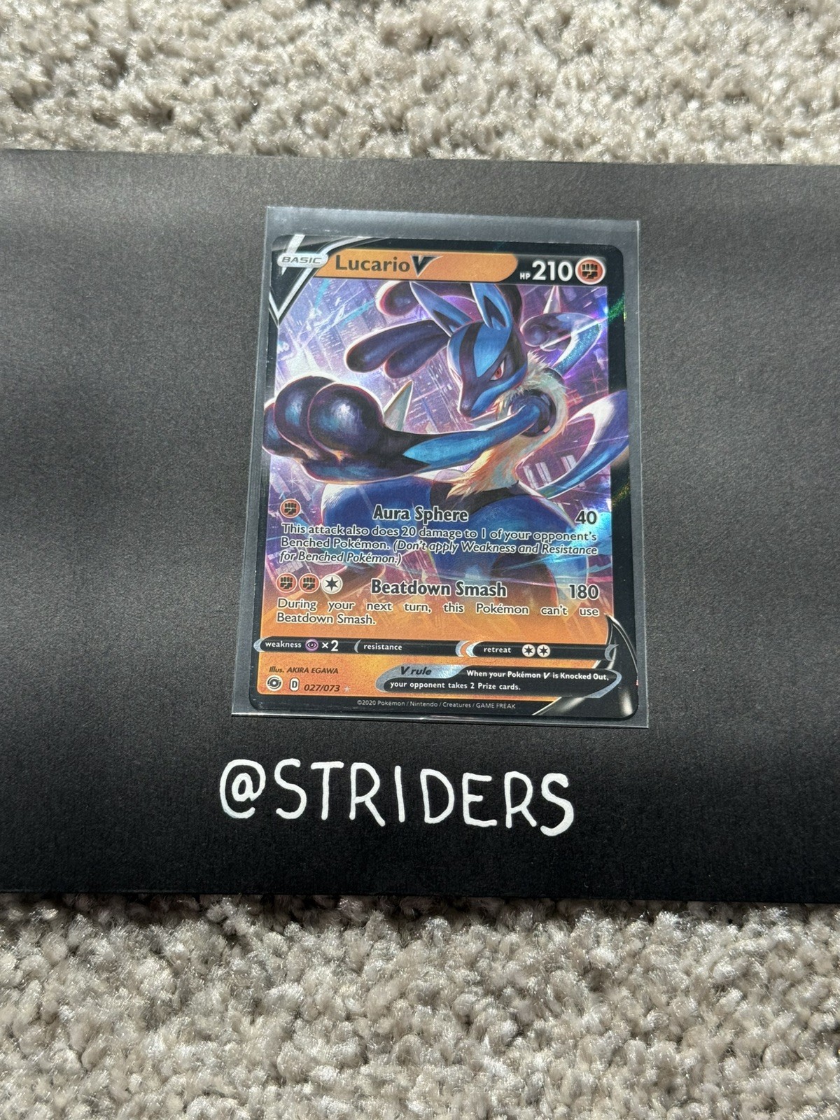 Lucario V 27/73 Ultra Rare Pokemon TCG Champion's Path NM