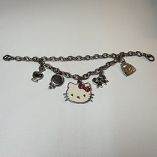 Hello Kitty   Charm Bracelet Double Chain 5 Charms-Bow Purse Perfume Mirror