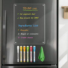 Fridge Acrylic Board, 11"X8" Clear Magnetic Planning Board, Dry Erase Board for