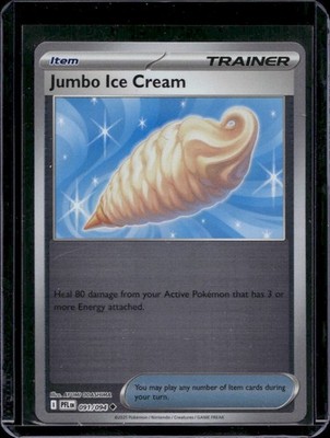 Jumbo Ice Cream 091/094 Uncommon Phantasmal Flames Pokemon Reverse Holo NM
