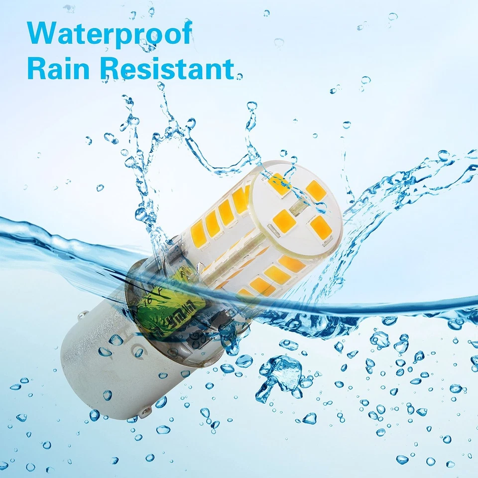 4PCS BA15S LED Bulb 12V Waterproof 1156 Base for RV Marine Trailer Lights 3000K - Image 3 of 4