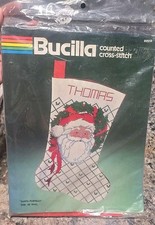 Bucilla Counted Cross Stitch Kit Santa Portrait Christmas Stocking 18 inch 82258