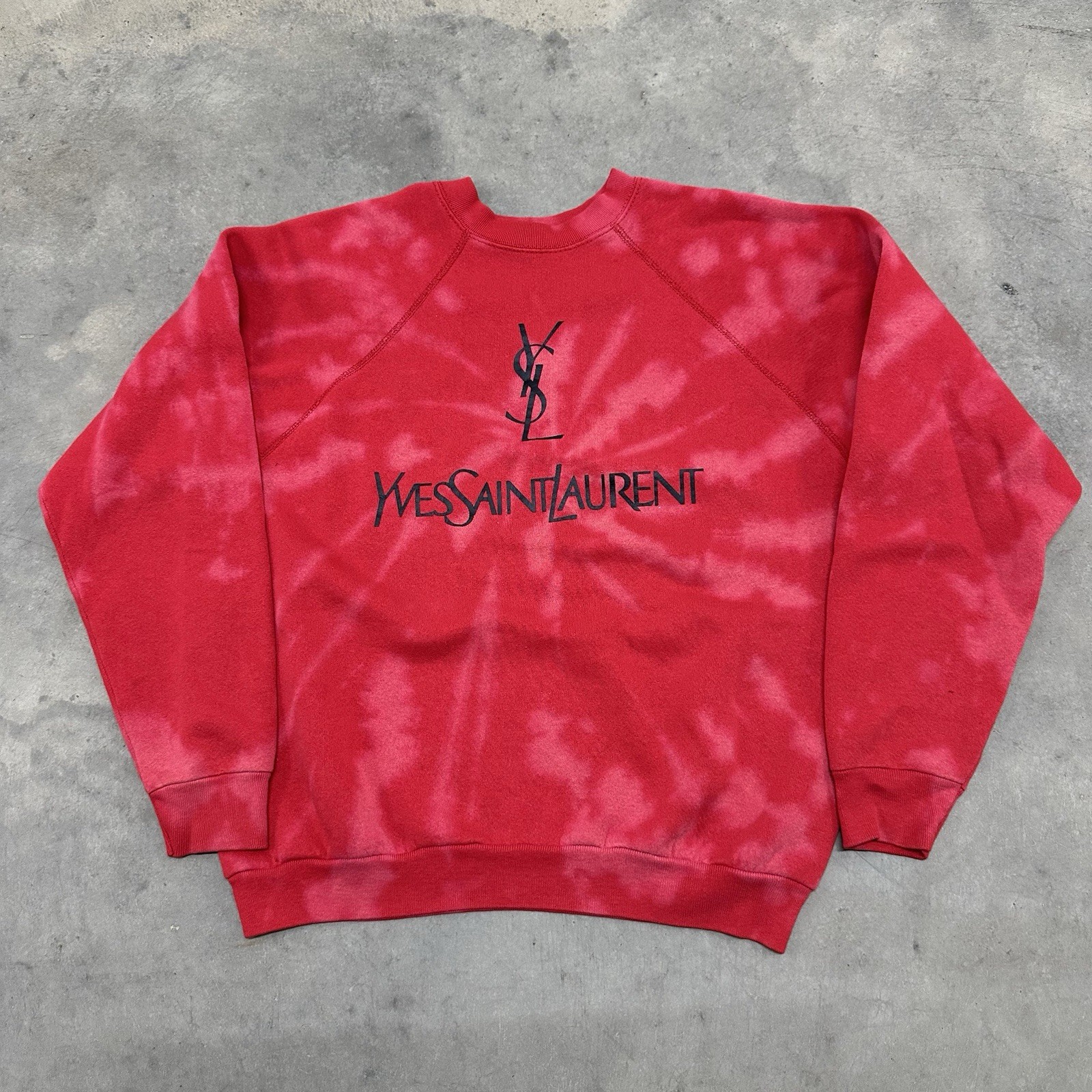 Stivali vintage anni 90 YSL Yves Saint Laurent rosso cravatta tinta girocollo taglia L M