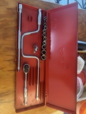 Snap-on 38 Drive Metric Socket Set Wrench Case Ratchet Box Set. 9mm Thru 19 Mm