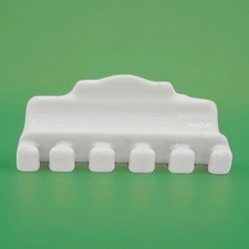 Antique Vintage Porcelain Wall Mount Bathroom Toothbrush/Paste Holder 5 Slots
