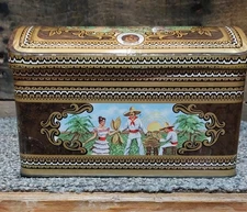 Gradiaz Annis Vintage Gold Label Custom Rold Domed Cigar Tin Made in England