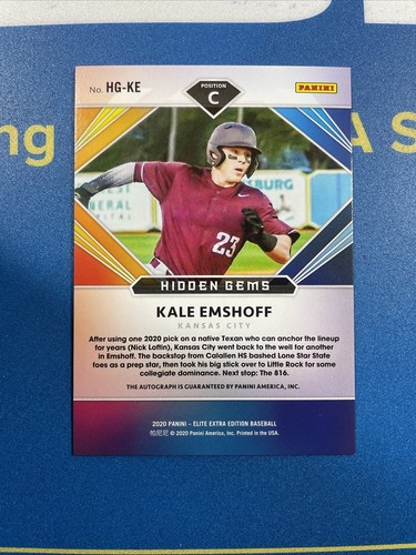 2020 Panini Elite Extra Edition Hidden Gems Golf Kale Emshoff #HG-KE Auto 04/10 - Picture 12 of 13