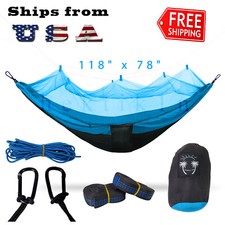 Outdoor 2 Person Camping Double Hammock With Mosquito Net Tent Hanging Bed Swing