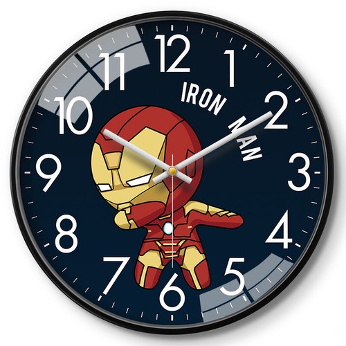 Spider-Man Iron Man Captain America Wall Clock Silent Continuous Second Hand - Picture 12 of 25