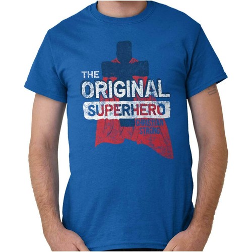 Christian Faith The Original Superhero Jesus Womens or Mens Crewneck T Shirt Tee - Picture 8 of 8