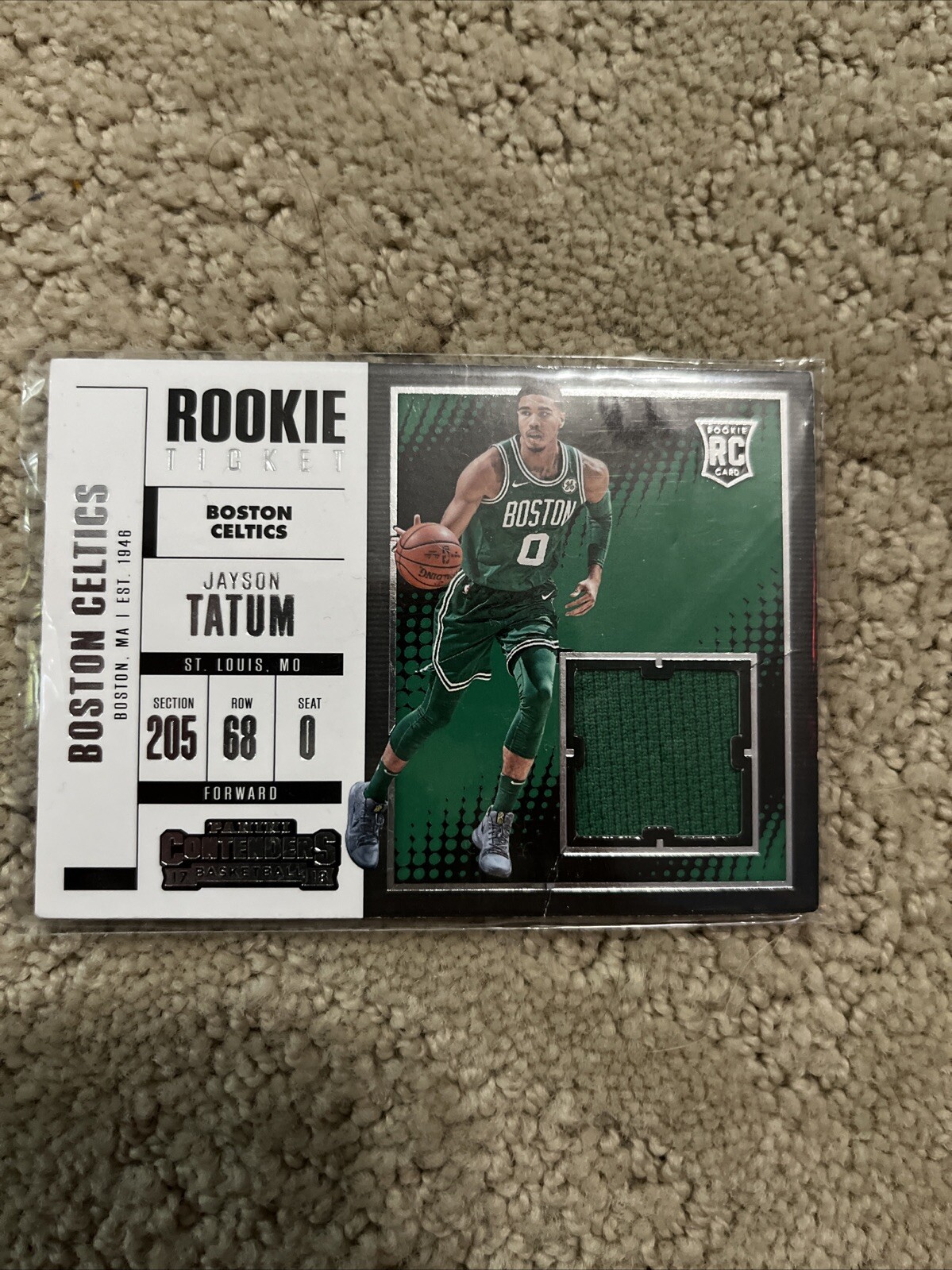 2017-18 Panini Contenders - Rookie Ticket Swatches #RTS-3 Jayson Tatum (MEM, RC)