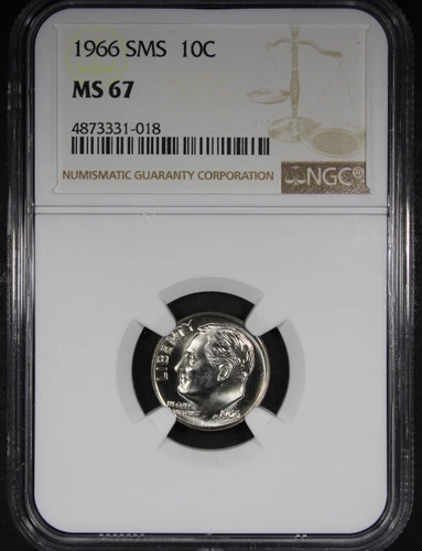 1966 SMS Roosevelt Dime graded MS67 by NGC Nice Coin Affordable