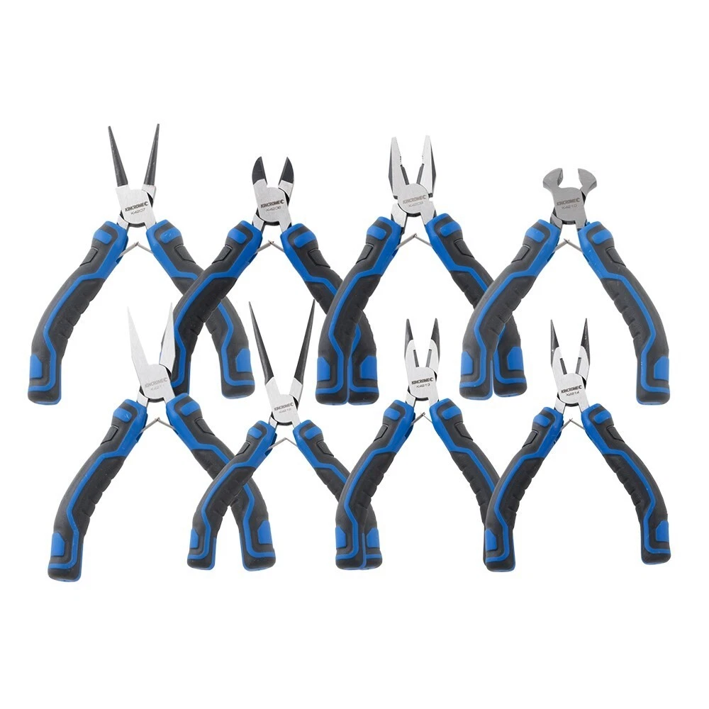 Kincrome 8 Piece Mini Bent Nose End Side Cutter Combination Plier Set K4227