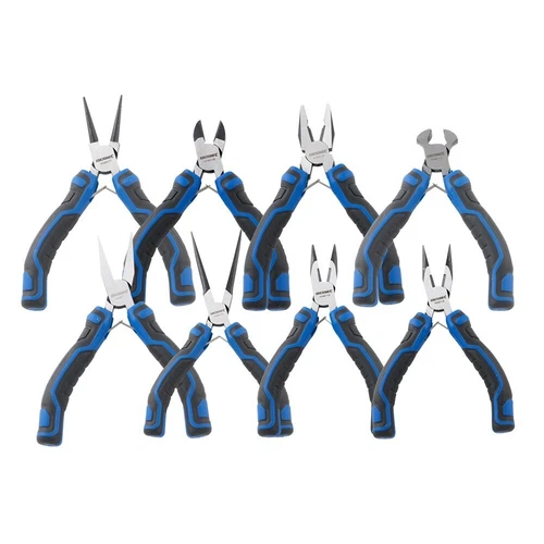 Kincrome 8 Piece Mini Bent Nose End Side Cutter Combination Plier Set K4227