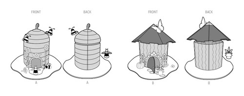 Simplicity Sewing Pattern 9839 Fabric Critter Houses and Peg Doll Accessories - Picture 3 of 9