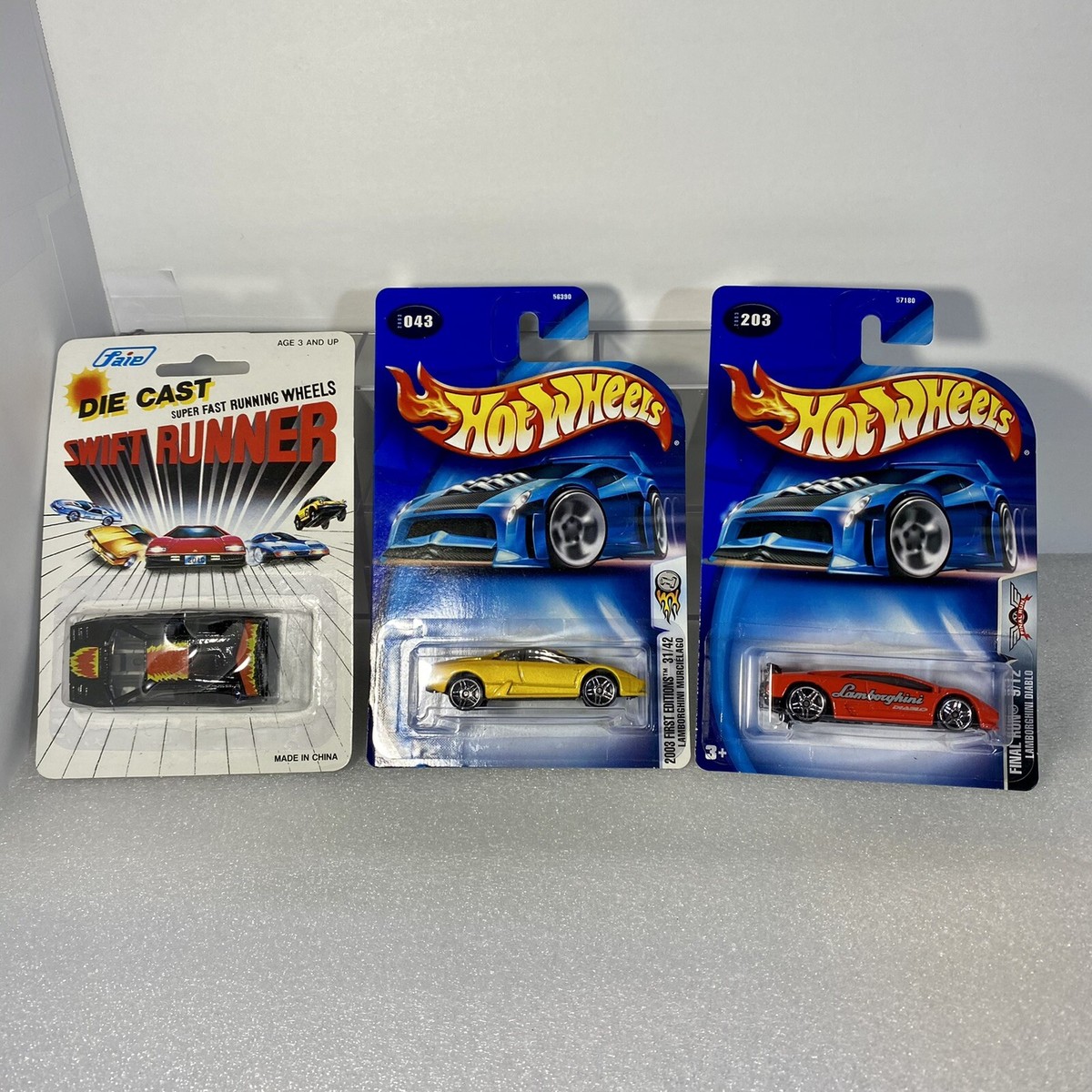 Lamborghini 1:64 Diecast Lot: Faie Swift Runner & 2003 Hot Wheels