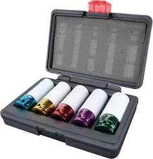 PERFORMANCE TOOL 5 pc. 1/2" Dr. METRIC & SAE THIN WALL IMPACT SOCKET SET  W32902