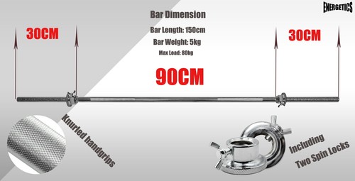 30kg - 150cm Barbell Bar Weight Set - Double Handle Weight Plate - Weight Sets - Picture 7 of 7