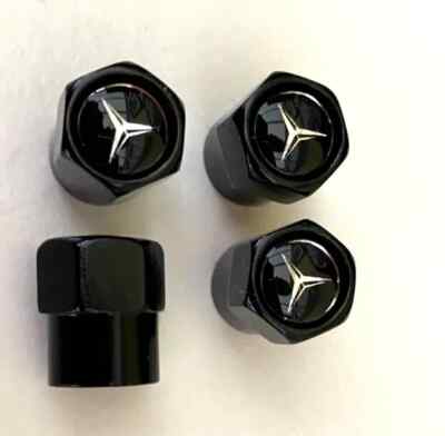 AMG DELUXE Black Tire Valve Dust Caps Stem Covers Universal Fit 4pcs - UK AMG DELUXE Black Tire Valve Dust Caps Stem Covers Universal Fit 4pcs - UK