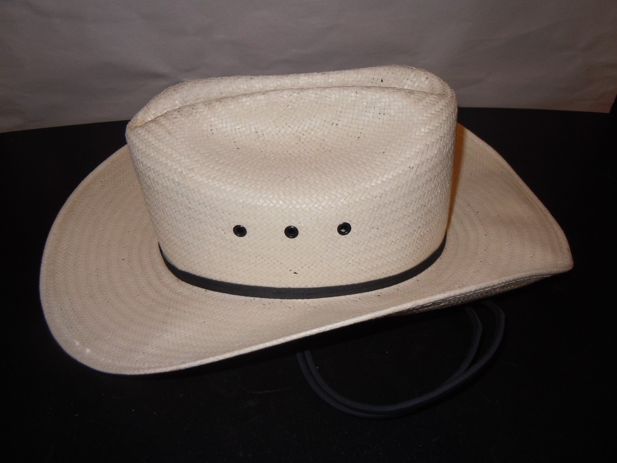 BAILEY U-ROLLIT Straw Cowboy Hat Western Rodeo White Macrame Hat Band Size Small Rodeo Rough by Bailey Cowboy Hat/bailey U-rollit Rodeo Hat  main image 2