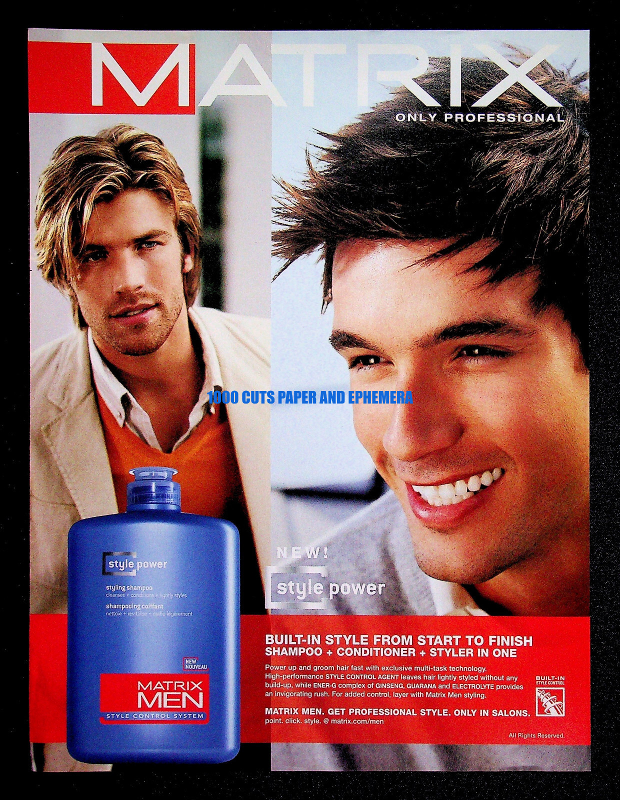 Matrix Men Shampoo & Conditioner 2006 Trade Print Magazine Ad Poster ...