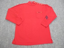 VINTAGE Polo Ralph Lauren Shirt Mens Medium Red Yacht Club Naval Casual Preppy