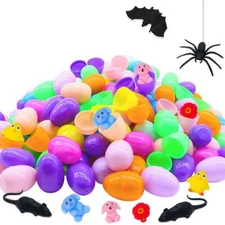 -100 PCS Plastic Easter Eggs Empty Easter Eggs Fillable Bright Eggs Bulk