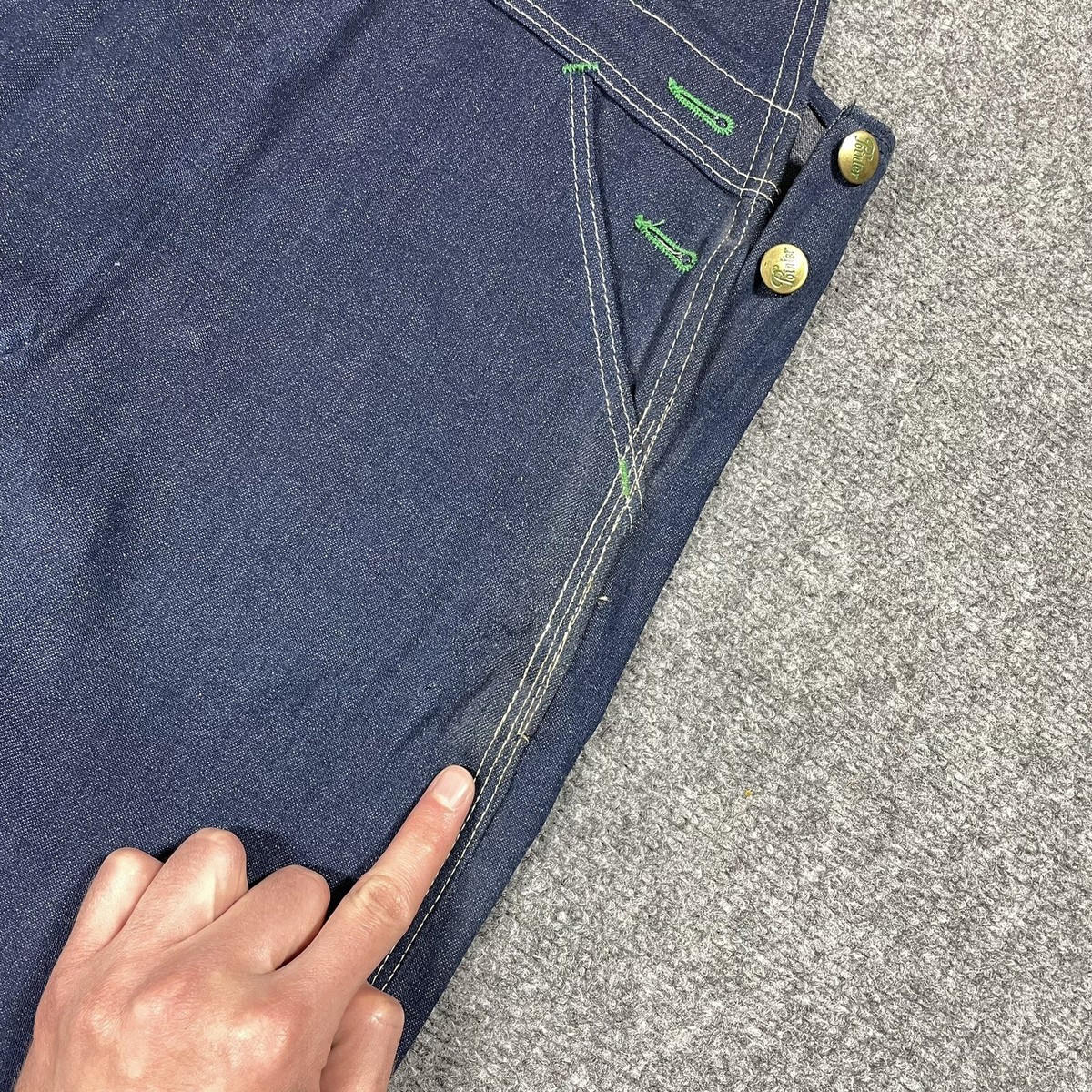 VINTAGE 50s 60s Pointer Brand Denim Overalls Jeans 29x32