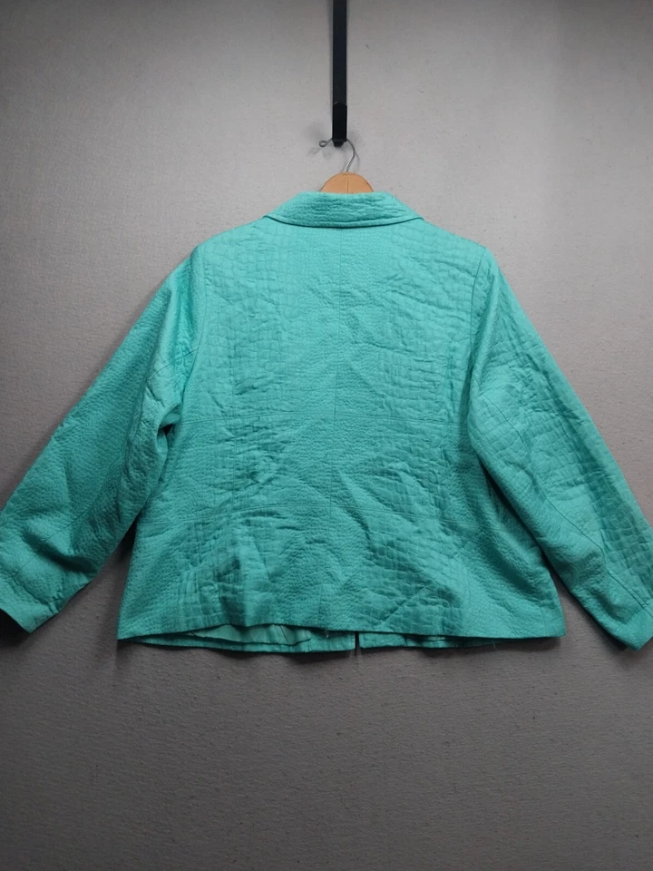 QVC Dialogue Womens Full Zip Collared Blazer Jacket Women 2X Lined Pocket Career - Image 2 of 4