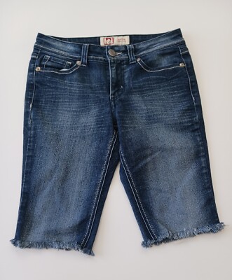 LEI Sophia Hipster Flare Junior Size Blue Denim Shorts UK
