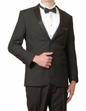 Men's Two Button Two Piece Black Tuxedo Suit